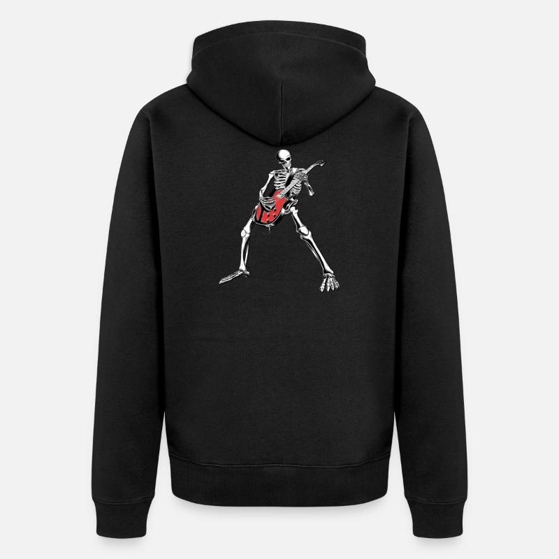 Skelleton Guitare - Veste à capuche bio Premium Unisexe - noir