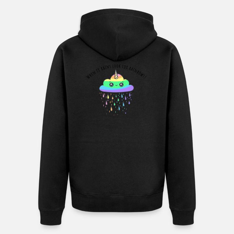 nuage arc en ciel arc en ciel - Veste à capuche bio Premium Unisexe - noir