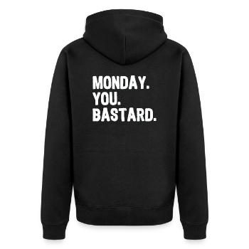 Lundi. Vous. Bastard. blanc - Veste à capuche bio Premium Unisexe - noir - Dos - Nico (187cm)