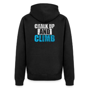 Chemise d'escalade et de bloc - Chalk Up and Climb - Veste à capuche bio Premium Unisexe - noir - Dos - Nico (187cm)