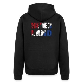 Niederlande - Holland Flagge Fußball - Unisex Premium Bio Zip Hoodie - Schwarz - Hinten - Nico (187cm)