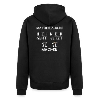 Mathe Lehrer Matheklausur Sprüche lustig Geschenk - Unisex Premium Bio Zip Hoodie - Schwarz - Hinten - Nico (187cm)