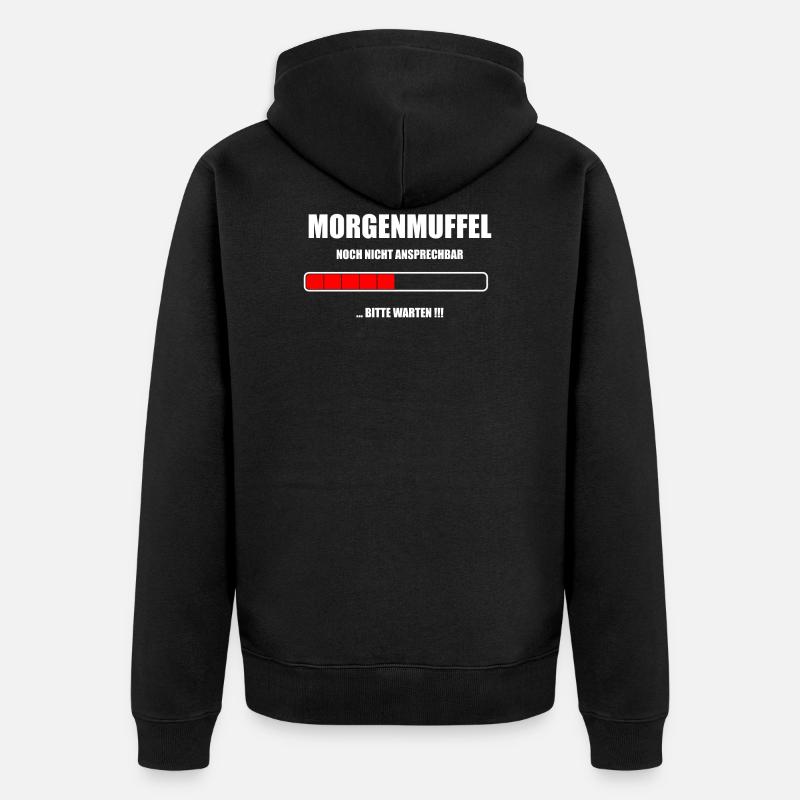 Morgenmuffel Loading - Unisex Premium Bio Zip Hoodie - Schwarz