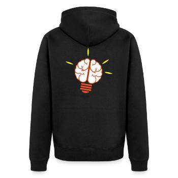 Ampoule, ampoule, lumière, cerveau - Veste à capuche bio Premium Unisexe - noir - Dos - Nico (187cm)