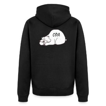 Peluche Papa ours endormi - Veste à capuche bio Premium Unisexe - noir - Dos - Nico (187cm)