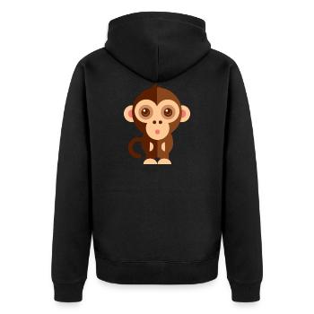 Animals Tiere Animal Print Nature 32 - Unisex Premium Bio Zip Hoodie - Schwarz - Hinten - Nico (187cm)