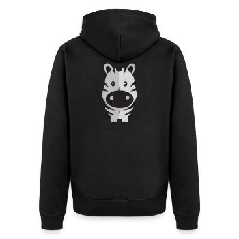 Animaux Animaux Animal Print Nature 46 - Veste à capuche bio Premium Unisexe - noir - Dos - Nico (187cm)