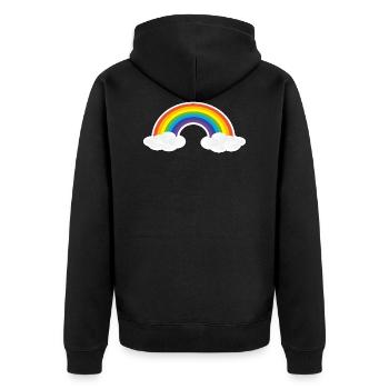 rainbow - Unisex Premium Organic Zip Hoodie - black - Back - Nico (187cm)