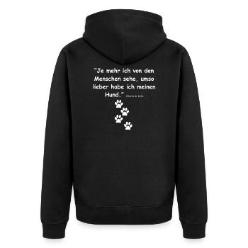 ... I prefer my dog all the more. Saying dog - Unisex Premium Organic Zip Hoodie - black - Back - Nico (187cm)