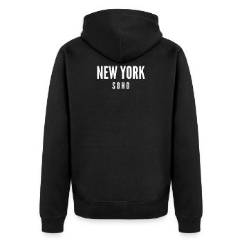 New York Soho - Unisex Premium Bio Zip Hoodie - Schwarz - Hinten - Nico (187cm)