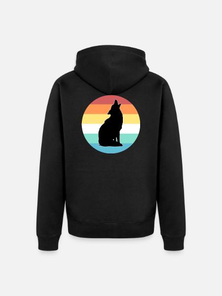 loup - Veste à capuche bio Premium Unisexe - noir