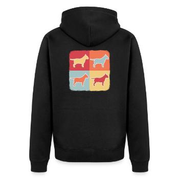 Bullterrier - Unisex Premium Bio Zip Hoodie - Schwarz - Hinten - Nico (187cm)