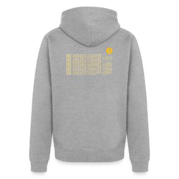 Bitcoin First Block Zero Nerd - Unisex Premium Organic Zip Hoodie - heather grey - Back - Nico (187cm)
