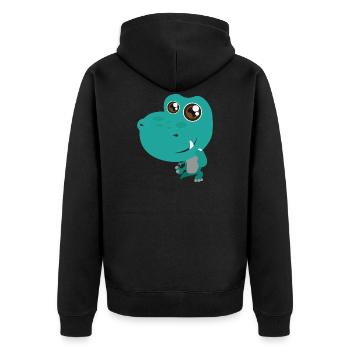 Dinosaure Tyrannosaurus Rex avec des dents - Veste à capuche bio Premium Unisexe - noir - Dos - Nico (187cm)