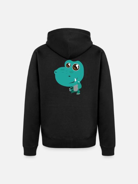 Dinosaur Tyrannosaurus Rex with teeth - Unisex Premium Organic Zip Hoodie - black