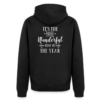 Christmas Christmas Xmas Advent Santa Gift - Unisex Premium Organic Zip Hoodie - black - Back - Nico (187cm)