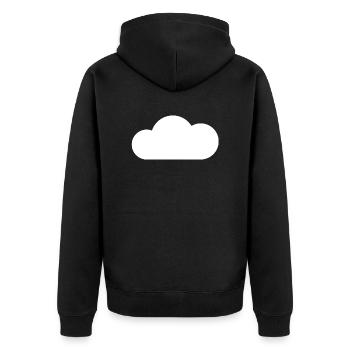 Cloud - Unisex Premium Organic Zip Hoodie - black - Back - Nico (187cm)