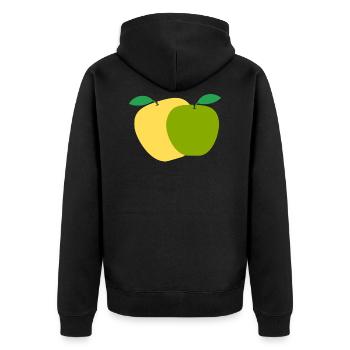 Äpfel - Unisex Premium Bio Zip Hoodie - Schwarz - Hinten - Nico (187cm)