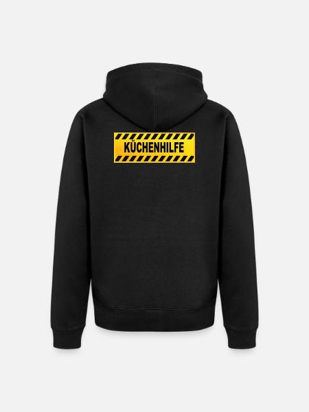 Küchenhilfe Danger Achtung Design - Unisex Premium Bio Zip Hoodie - Schwarz
