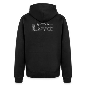 LOVE your hobby motorcycle - Unisex Premium Organic Zip Hoodie - black - Back - Nico (187cm)
