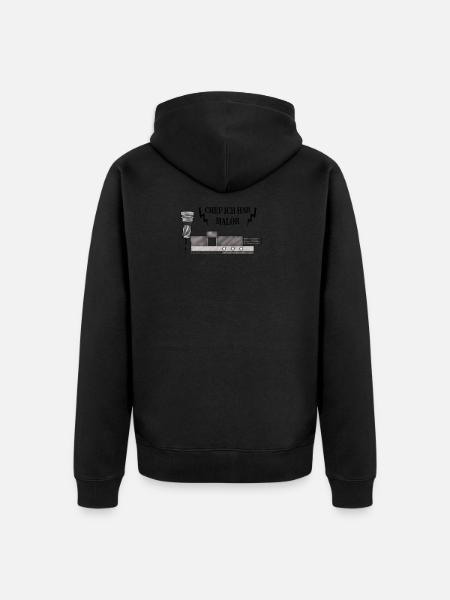 Chipper crash - Unisex Premium Organic Zip Hoodie - black