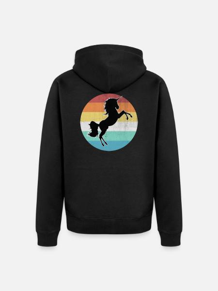 Einhorn - Unisex Premium Bio Zip Hoodie - Schwarz