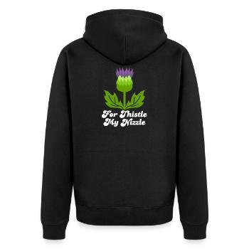 Schotten, Schottland, Schottisch - Unisex Premium Bio Zip Hoodie - Schwarz - Hinten - Nico (187cm)