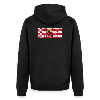 Drapeau de bacon de Brême - Veste à capuche bio Premium Unisexe - noir - Dos - Nico (187cm)