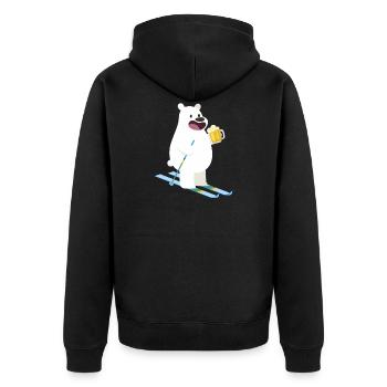 Bear Beer Sweet Ski, sport d'hiver, idée cadeau - Veste à capuche bio Premium Unisexe - noir - Dos - Nico (187cm)