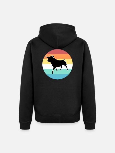 bull - Unisex Premium Organic Zip Hoodie - black