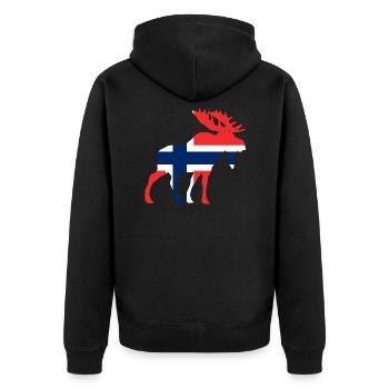 Chemise en orignal avec drapeau de la Norvège - Veste à capuche bio Premium Unisexe - noir - Dos - Nico (187cm)