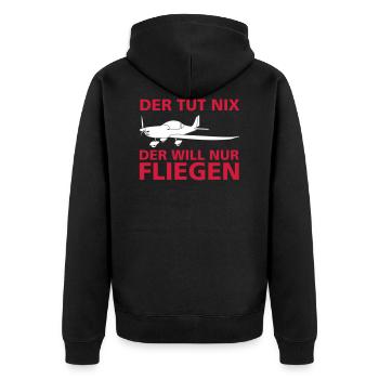 Tshirt d'idée de cadeau d'avion de mouche d'avion de pilote - Veste à capuche bio Premium Unisexe - noir - Dos - Nico (187cm)