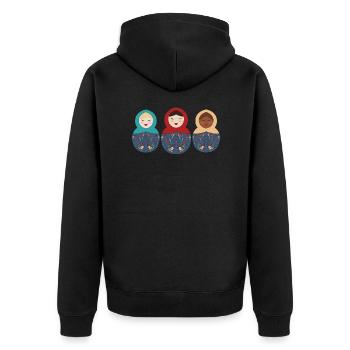 Russian matroshka matryoshka matryoshka - Unisex Premium Organic Zip Hoodie - black - Back - Nico (187cm)