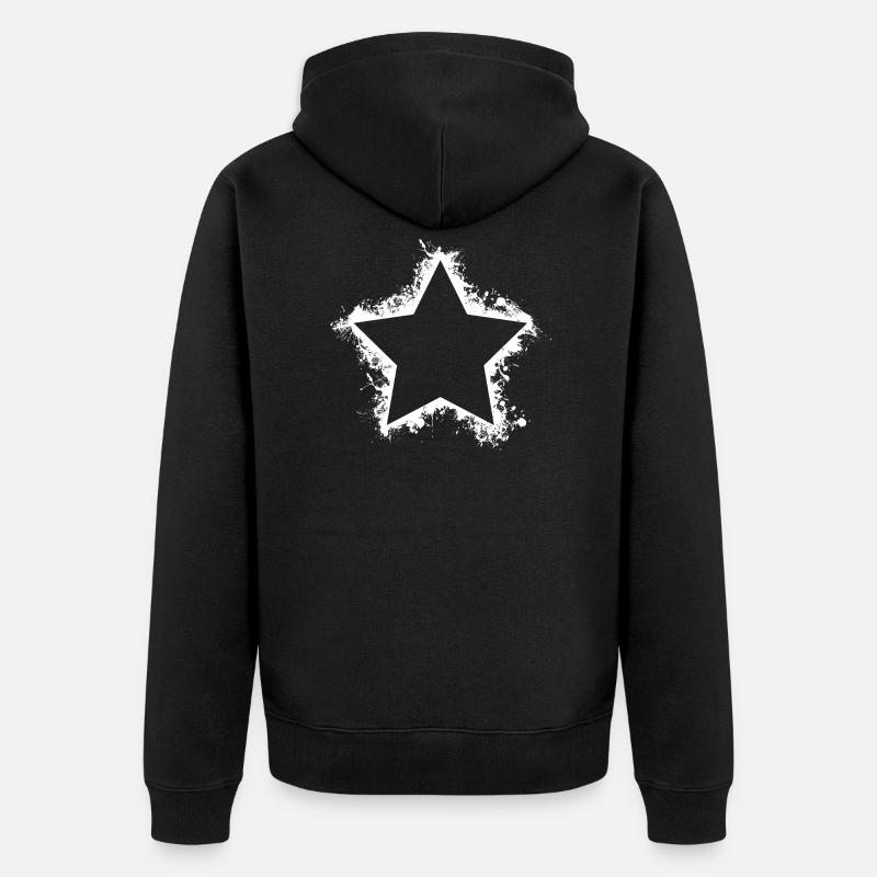 Contour éclaboussures étoiles blanc - Veste à capuche bio Premium Unisexe - noir