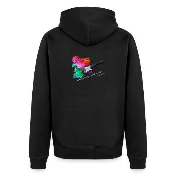 Guitare électrique. Musique et couleurs Guitar shirt - Veste à capuche bio Premium Unisexe - noir - Dos - Nico (187cm)