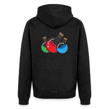 Flat Design - Chemie Experiment - Geschenkidee - Unisex Premium Bio Zip Hoodie - Schwarz - Hinten - Nico (187cm)