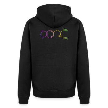 MDMA Extasy Party Molecule Festival Gift - Unisex Premium Organic Zip Hoodie - black - Back - Nico (187cm)