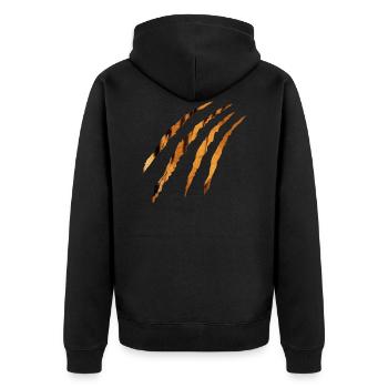 Tiger claw - Unisex Premium Organic Zip Hoodie - black - Back - Nico (187cm)