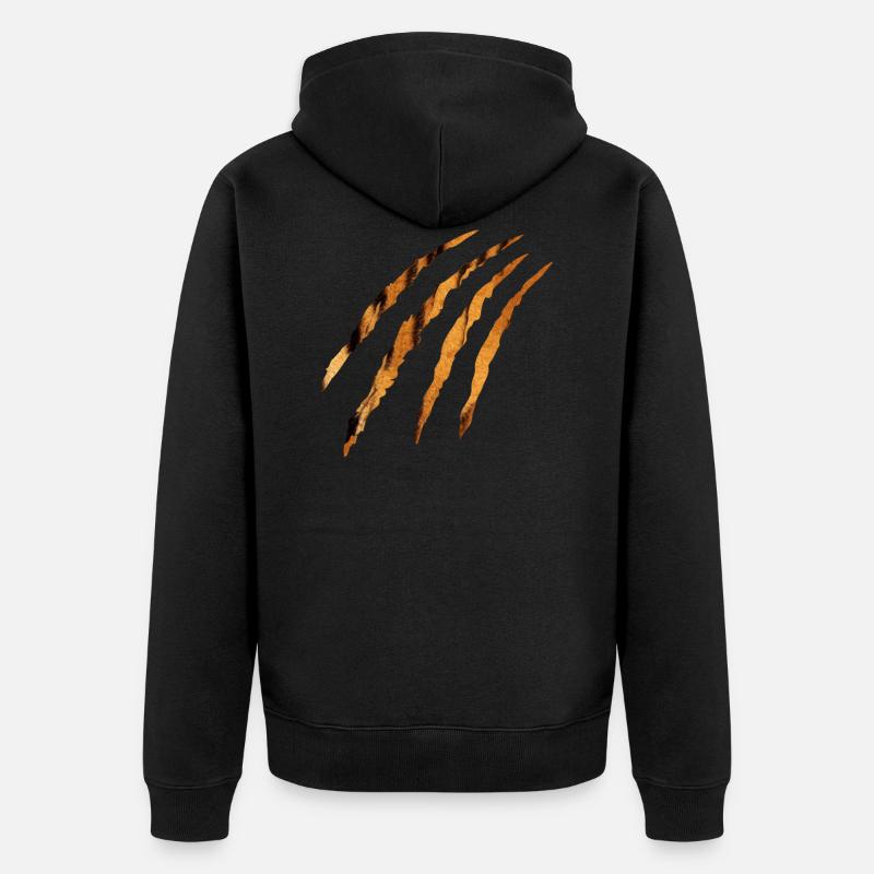Tigerkralle - Unisex Premium Bio Zip Hoodie - Schwarz