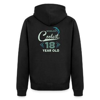 18 anniversaire - Veste à capuche bio Premium Unisexe - noir - Dos - Nico (187cm)