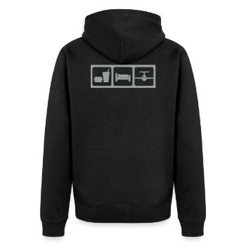 manger-dormir-glisse - Veste à capuche bio Premium Unisexe - noir - Dos - Nico (187cm)