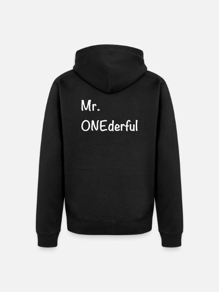 Mr. ONEderful - Unisex Premium Organic Zip Hoodie - black