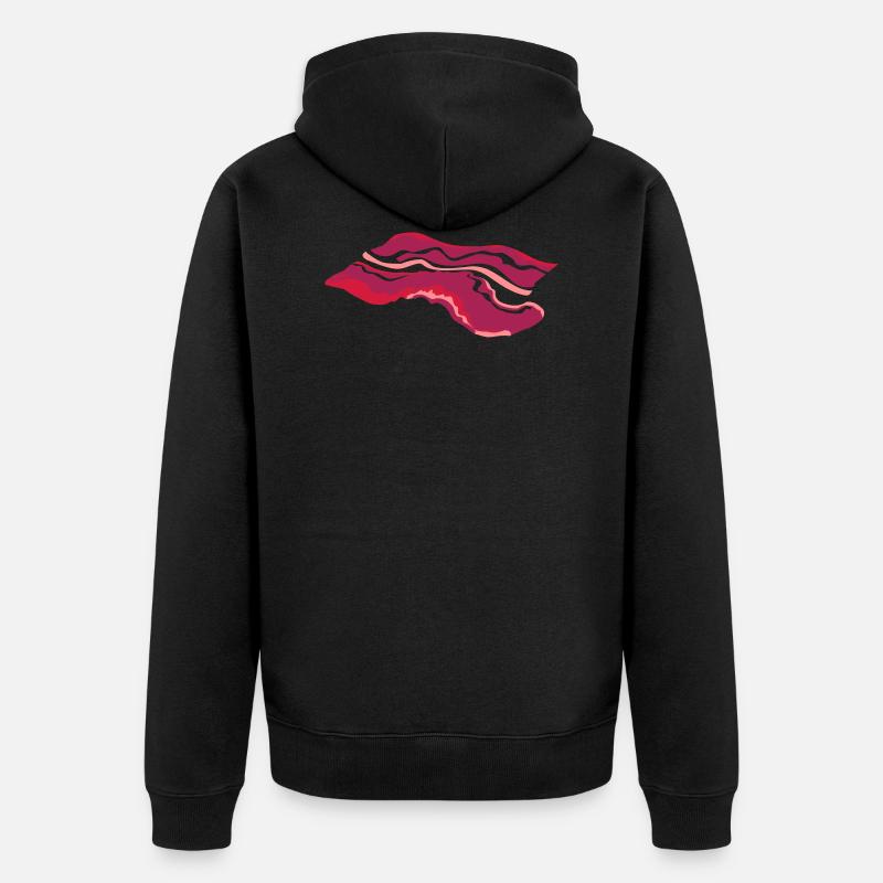 bacon - Unisex Premium Organic Zip Hoodie - black