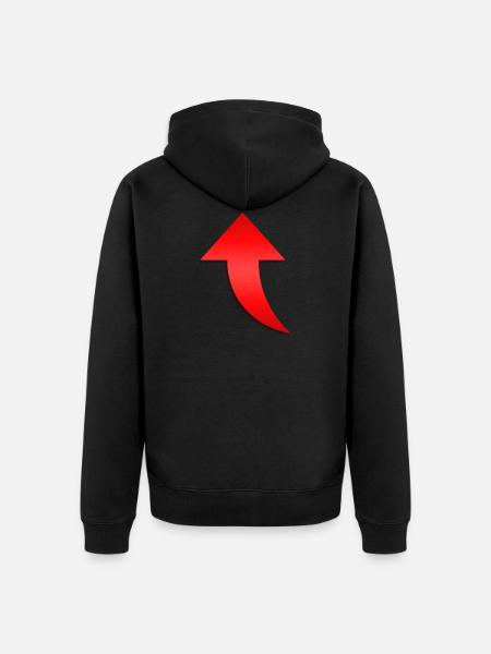 Pfeil rot - Unisex Premium Bio Zip Hoodie - Schwarz