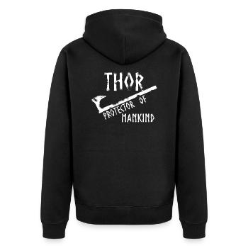 LE FIL DE THOR ODIN - Veste à capuche bio Premium Unisexe - noir - Dos - Nico (187cm)