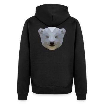 Eisbär - Unisex Premium Bio Zip Hoodie - Schwarz - Hinten - Nico (187cm)