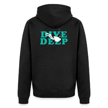dive dive diver gift sea diving sport wave - Unisex Premium Organic Zip Hoodie - black - Back - Nico (187cm)