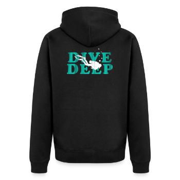 dive dive diver gift sea diving sport wave - Unisex Premium Organic Zip Hoodie - black - Back - Nico (187cm)