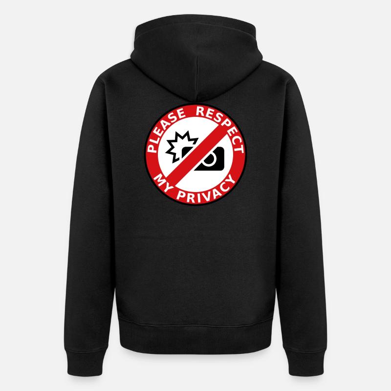 Please Respect my Privacy - Veste à capuche bio Premium Unisexe - noir