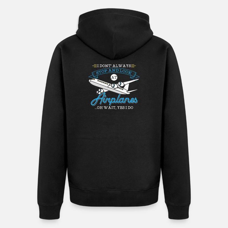 Flugzeug - Pilot, Techniker, Ingenieur Geschenk - Unisex Premium Bio Zip Hoodie - Schwarz